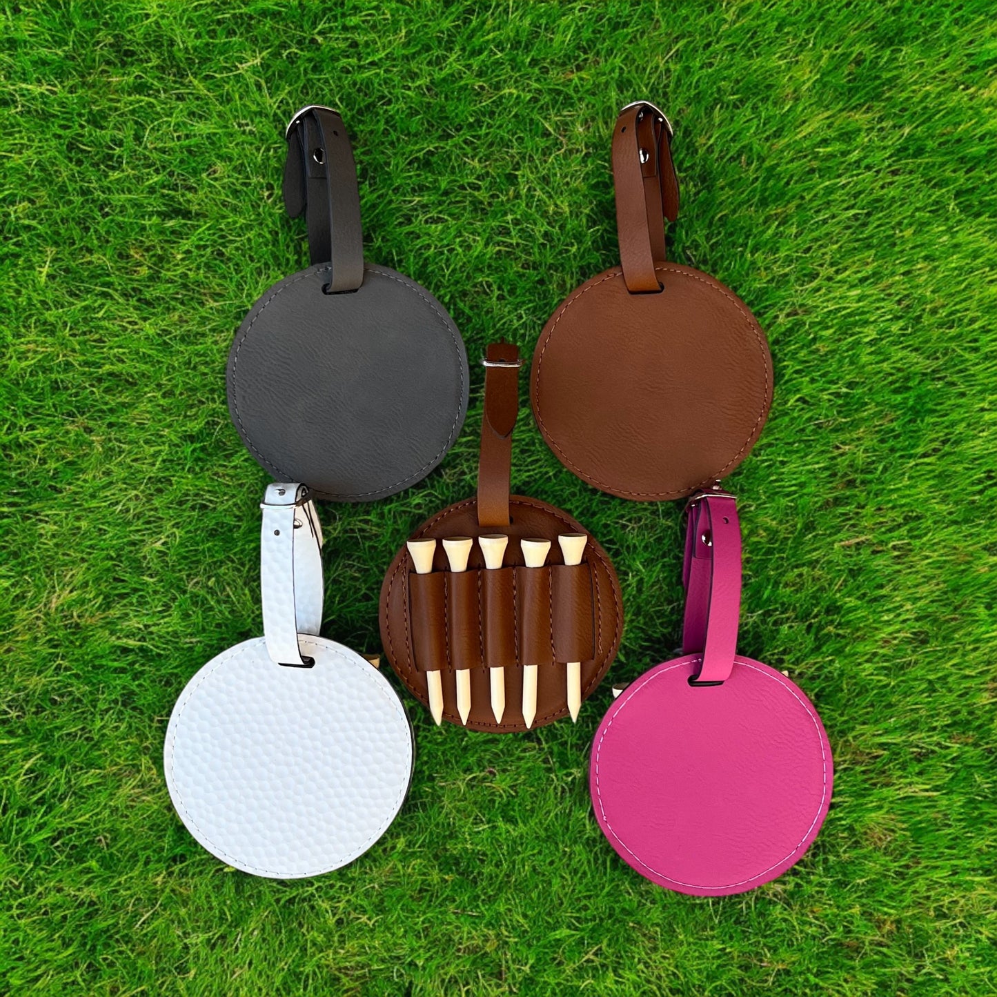Customizable Leatherette Golf Tee Holders – Perfect for Personalization