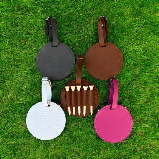 Customizable Leatherette Golf Tee Holders – Perfect for Personalization